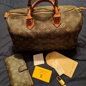 Authentic Louis Vuitton Speedy 30 and Wallet